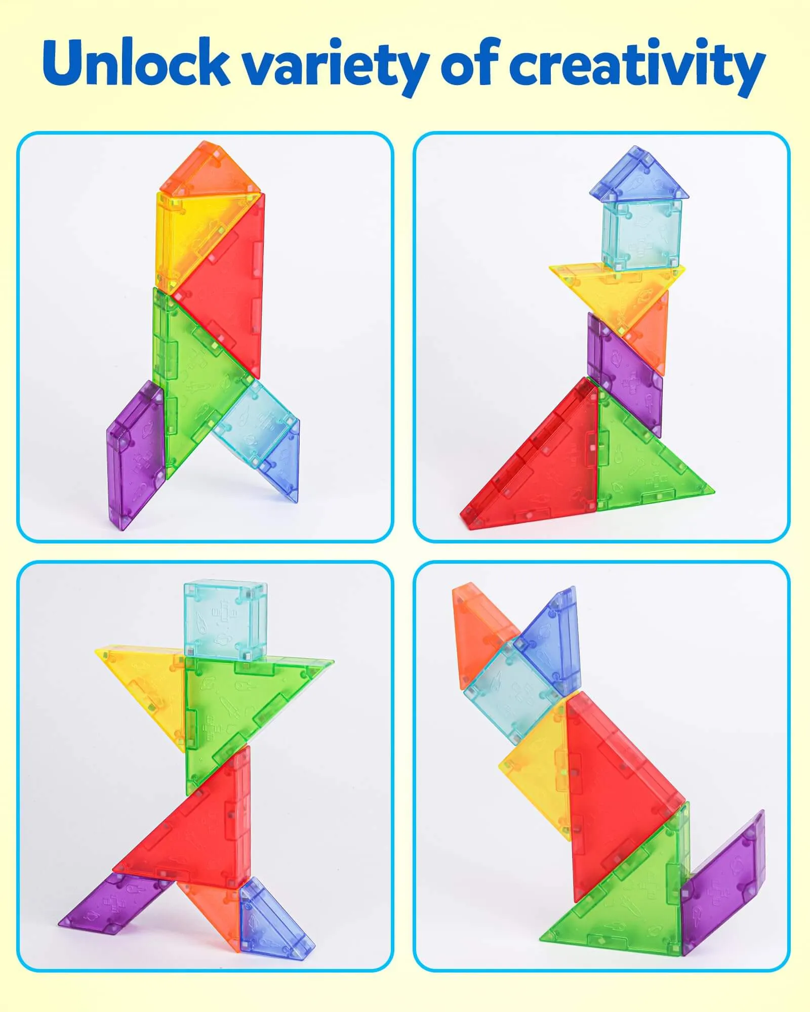Magnetic Travel Tangram Puzzle with 3D Building Blocks