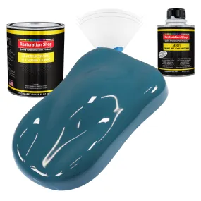 Medium Blue Acrylic Enamel Auto Paint - Complete Quart Paint Kit - Professional Single Stage Automotive Car Truck Coating, 8:1 Mix Ratio 2.8 VOC