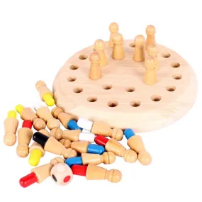 Memory Match Chess Game 3D Puzzles Wooden Early Educational Family Party Casual Interaction Game Toy For Children