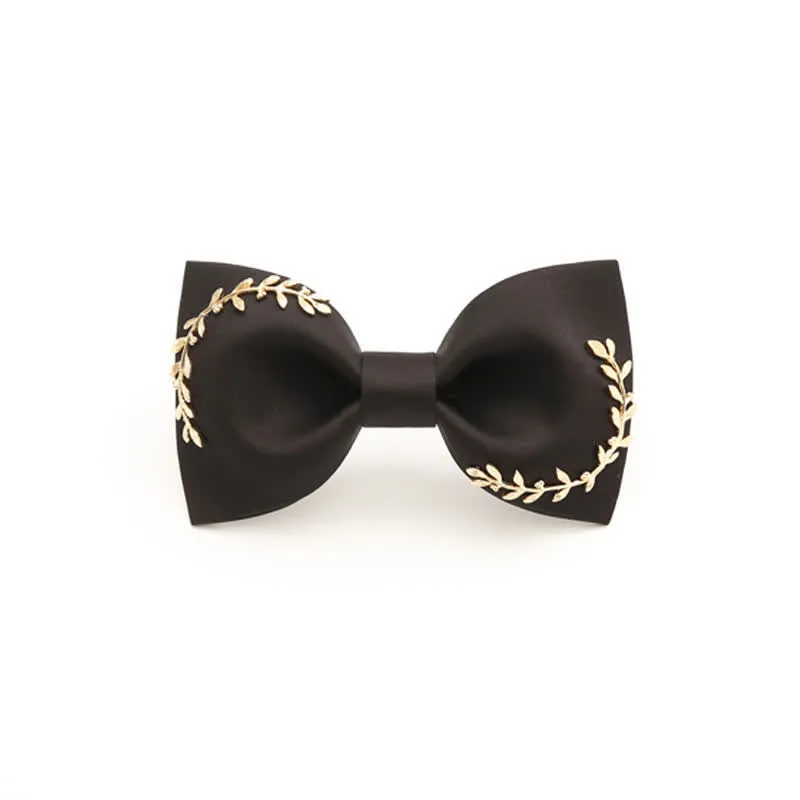 Men's Golden Leaves Wedding Bow Tie