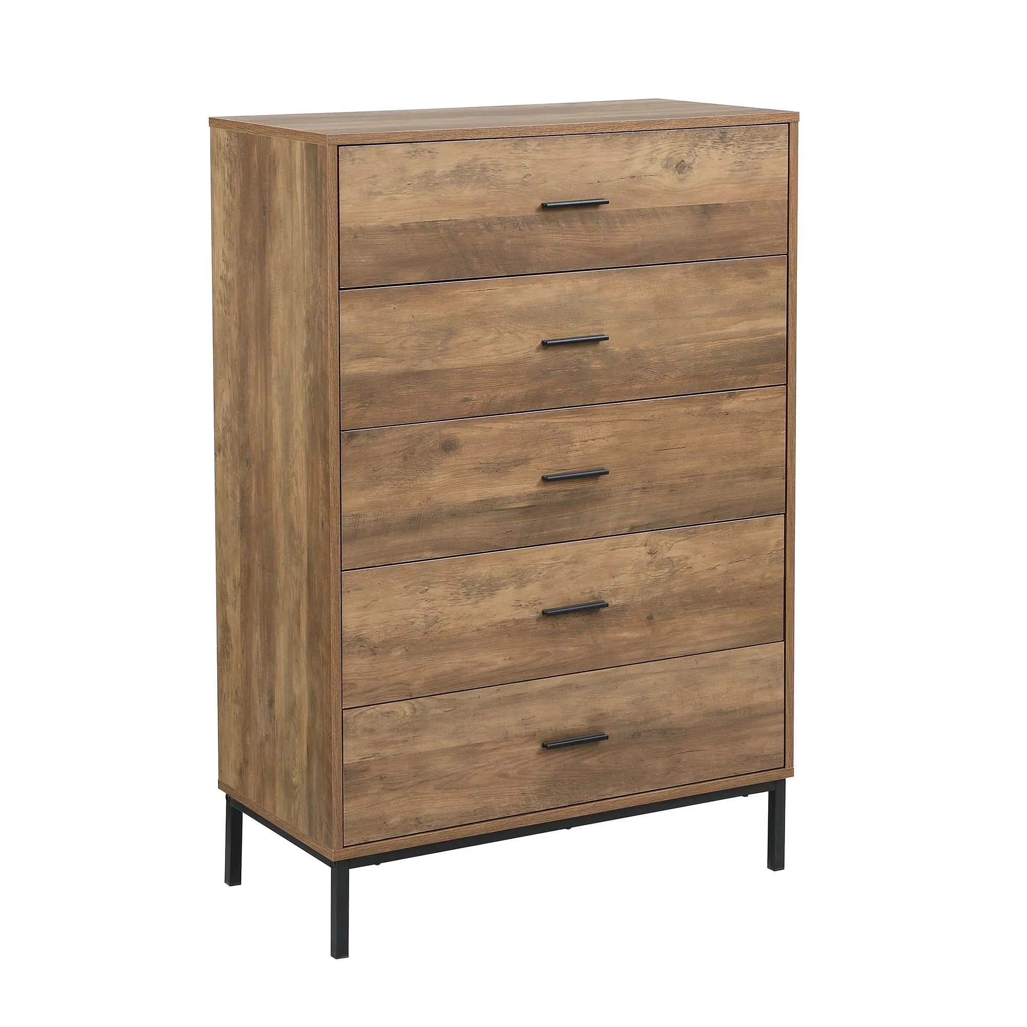 MerryLuk Bronx Chest of 5 Drawers Dresser Nightstand Set