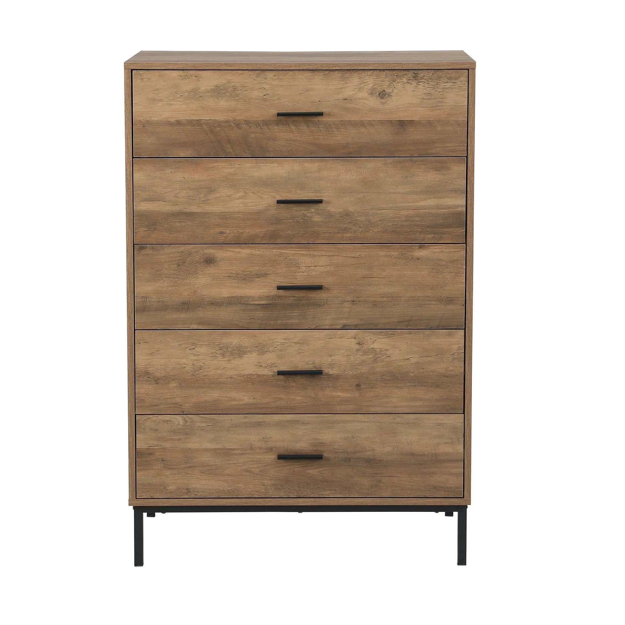 MerryLuk Bronx Chest of 5 Drawers Dresser Nightstand Set