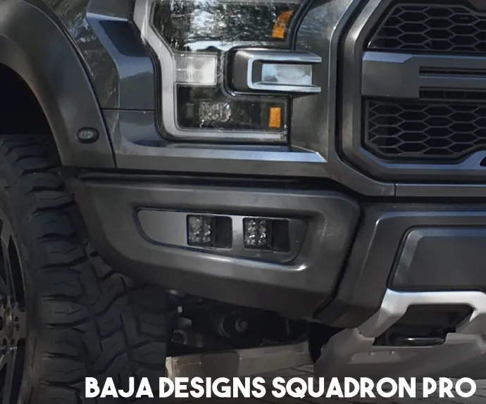Offroad Alliance - Dual Bezel Fog Light Kit w/ Baja Designs Squadron Pro Lights - 2017-2020 Raptor