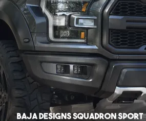 Offroad Alliance - Dual Bezel Fog Light Kit w/ Baja Designs Squadron Sport Lights - 2017-2020 Raptor