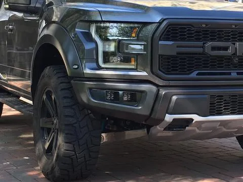 Offroad Alliance - Dual Bezel Fog Light Kit w/ Baja Designs Squadron Sport Lights - 2017-2020 Raptor