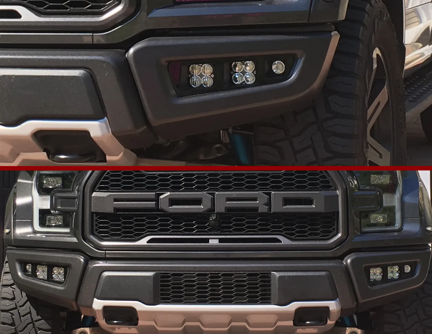 Offroad Alliance - Triple Bezel Fog Light Kit w/ Baja Designs Squadron Pro Lights - 2017-2020 Raptor