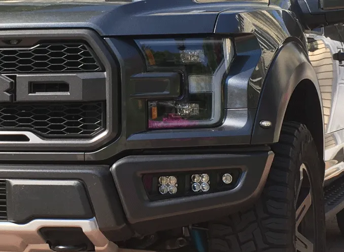 Offroad Alliance - Triple Bezel Fog Light Kit w/ Baja Designs Squadron Pro Lights - 2017-2020 Raptor