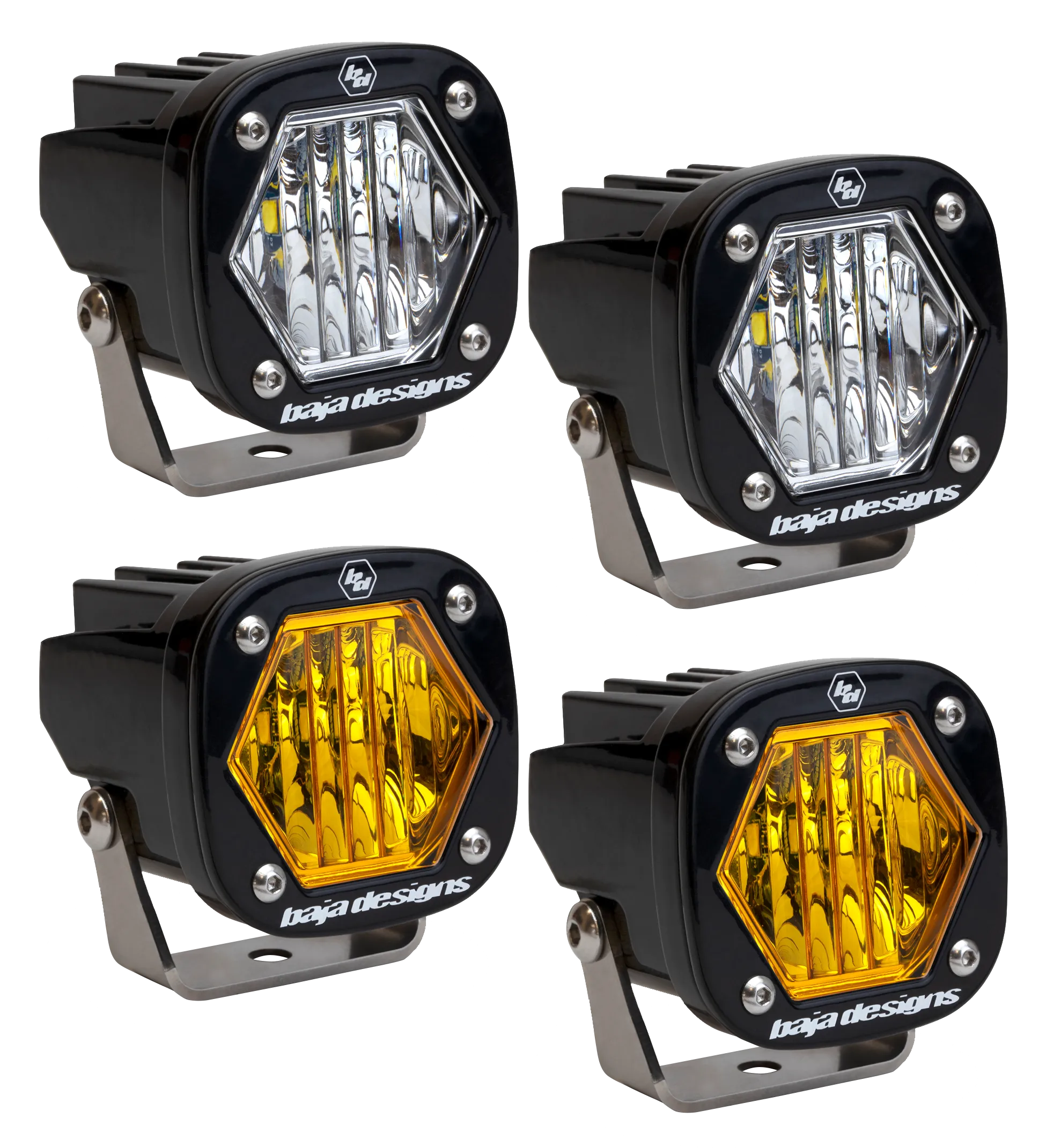 Offroad Alliance - Triple Bezel Fog Light Kit w/ Baja Designs Squadron Sport Lights - 2017-2020 Raptor