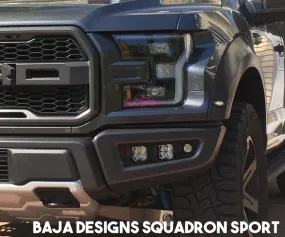 Offroad Alliance - Triple Bezel Fog Light Kit w/ Baja Designs Squadron Sport Lights - 2017-2020 Raptor