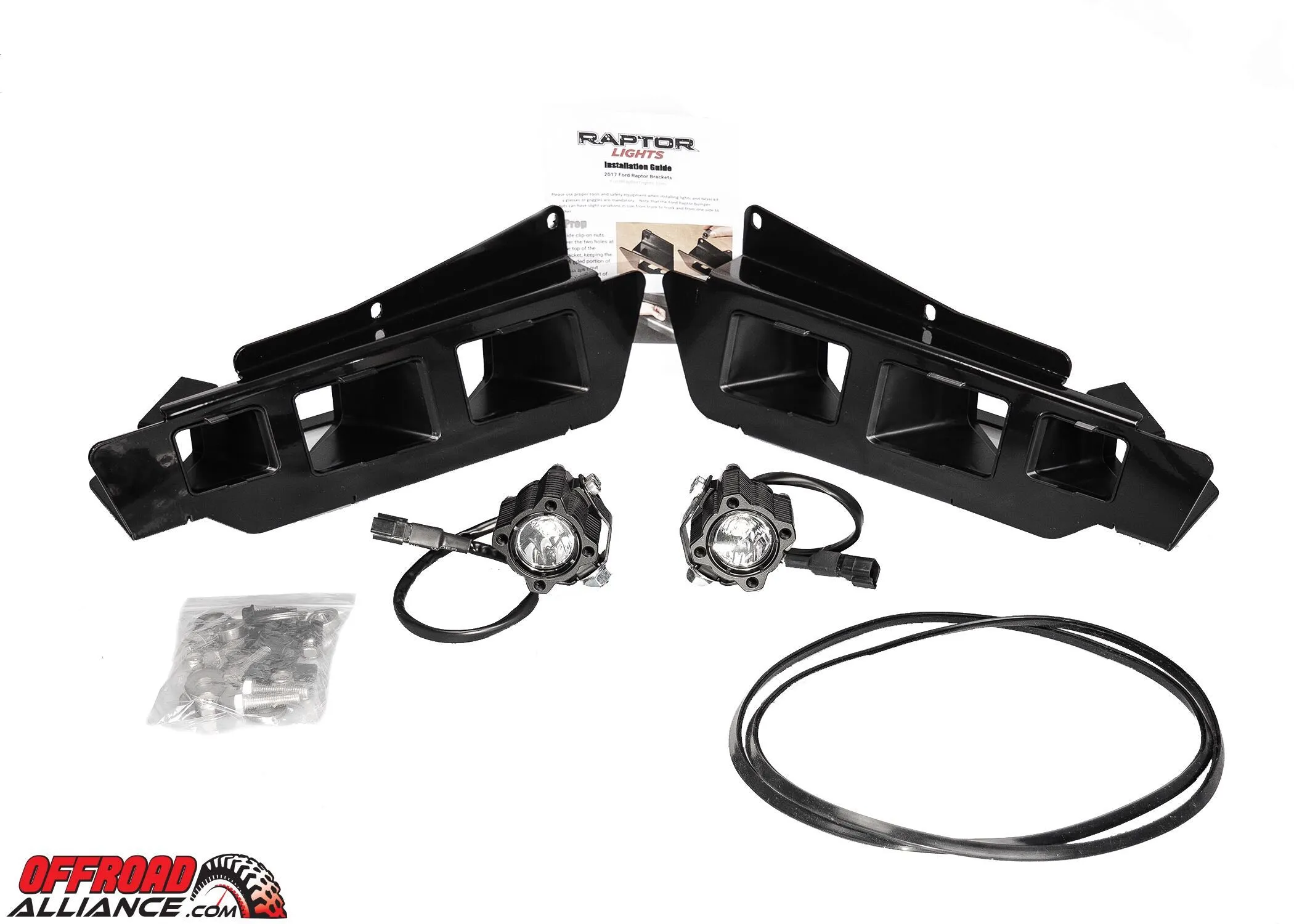Offroad Alliance - Triple Bezel Fog Light Kit w/ Baja Designs Squadron Sport Lights - 2017-2020 Raptor
