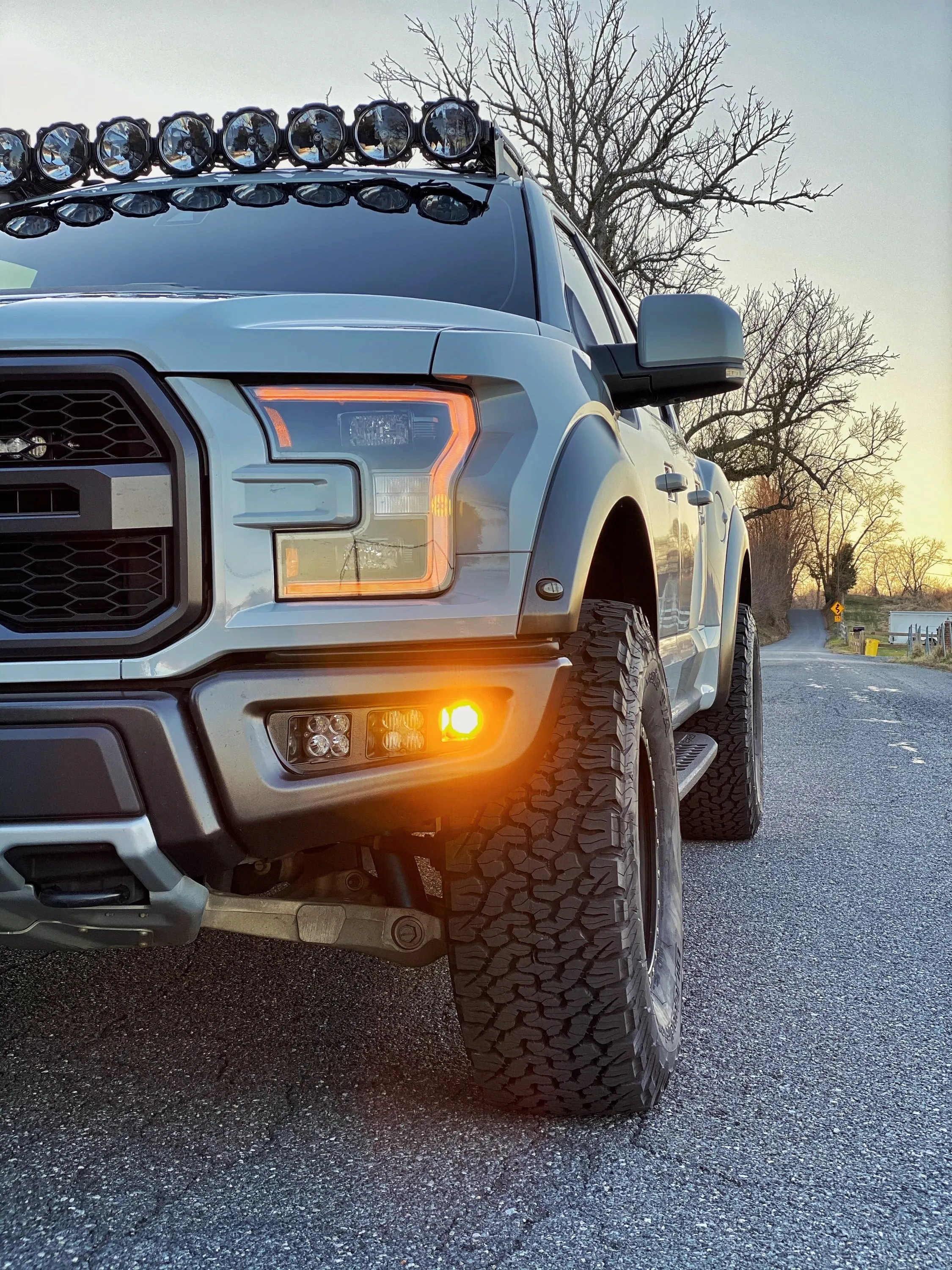 Offroad Alliance - Universal Triple Bumper Light Kit w/ Baja Designs Squadron Pro   S1 Lights - 2017-2020 Raptor