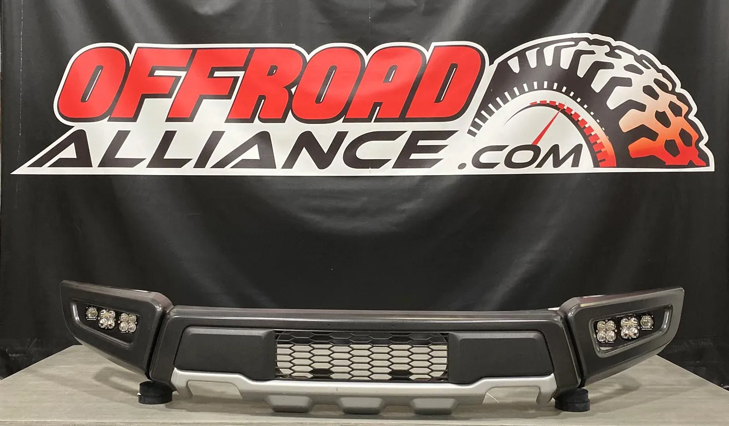 Offroad Alliance - Universal Triple Bumper Light Kit w/ Baja Designs Squadron Pro   S1 Lights - 2017-2020 Raptor