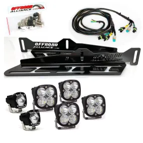 Offroad Alliance - Universal Triple Bumper Light Kit w/ Baja Designs Squadron Pro   S1 Lights - 2017-2020 Raptor