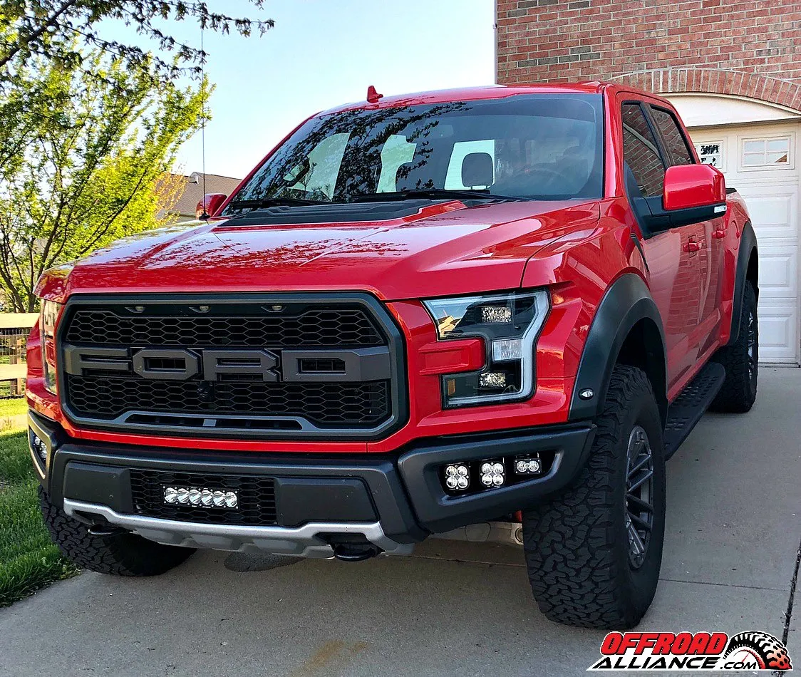 Offroad Alliance - Universal Triple Bumper Light Kit w/ Baja Designs Squadron Pro   S2 Lights - 2017-2020 Raptor