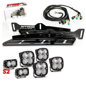 Offroad Alliance - Universal Triple Bumper Light Kit w/ Baja Designs Squadron Sport   S2 Lights - 2017-2020 Raptor