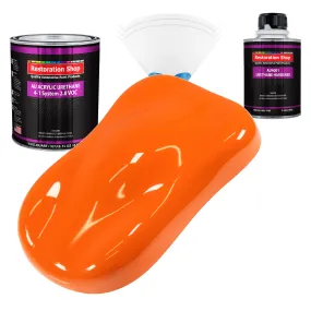 Omaha Orange Acrylic Urethane Auto Paint - Complete Quart Paint Kit - Professional Single Stage Automotive Car Truck Coating, 4:1 Mix Ratio 2.8 VOC