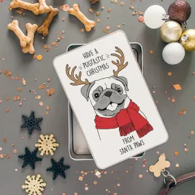 Personalised Christmas Pet Treat Storage Tin