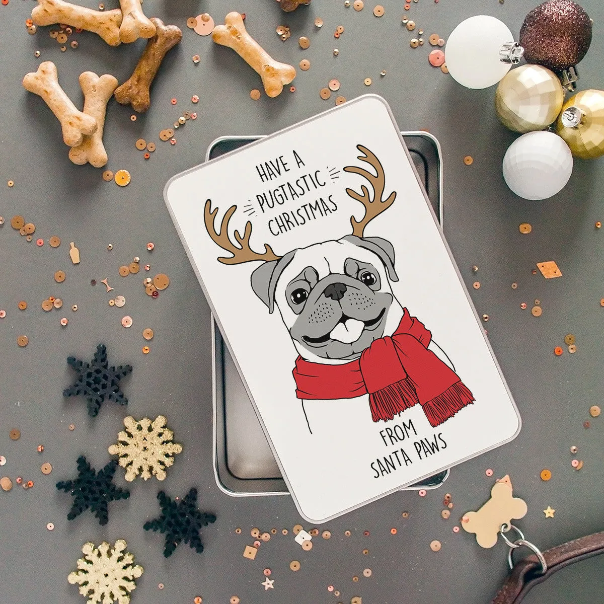 Personalised Christmas Pet Treat Storage Tin