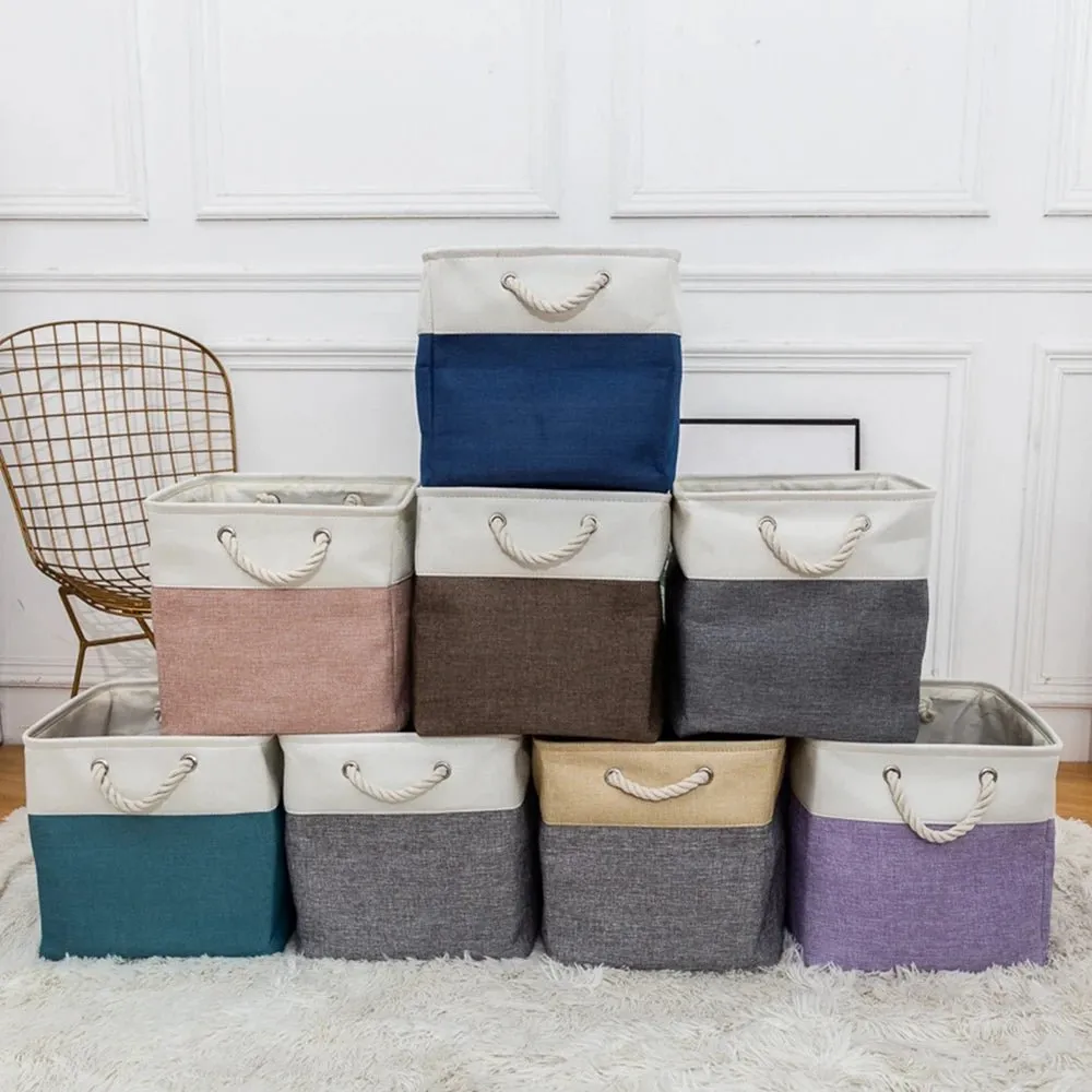 Pet Toy Storage Basket: Foldable Polyester Storage Box