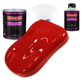 Pro Street Red Acrylic Urethane Auto Paint - Complete Quart Paint Kit - Professional Single Stage Automotive Car Truck Coating, 4:1 Mix Ratio 2.8 VOC