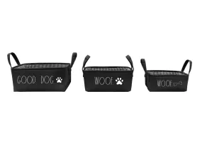Rae Dunn “Good Dog” Set of 3 Farmhouse Dog Toy Baskets