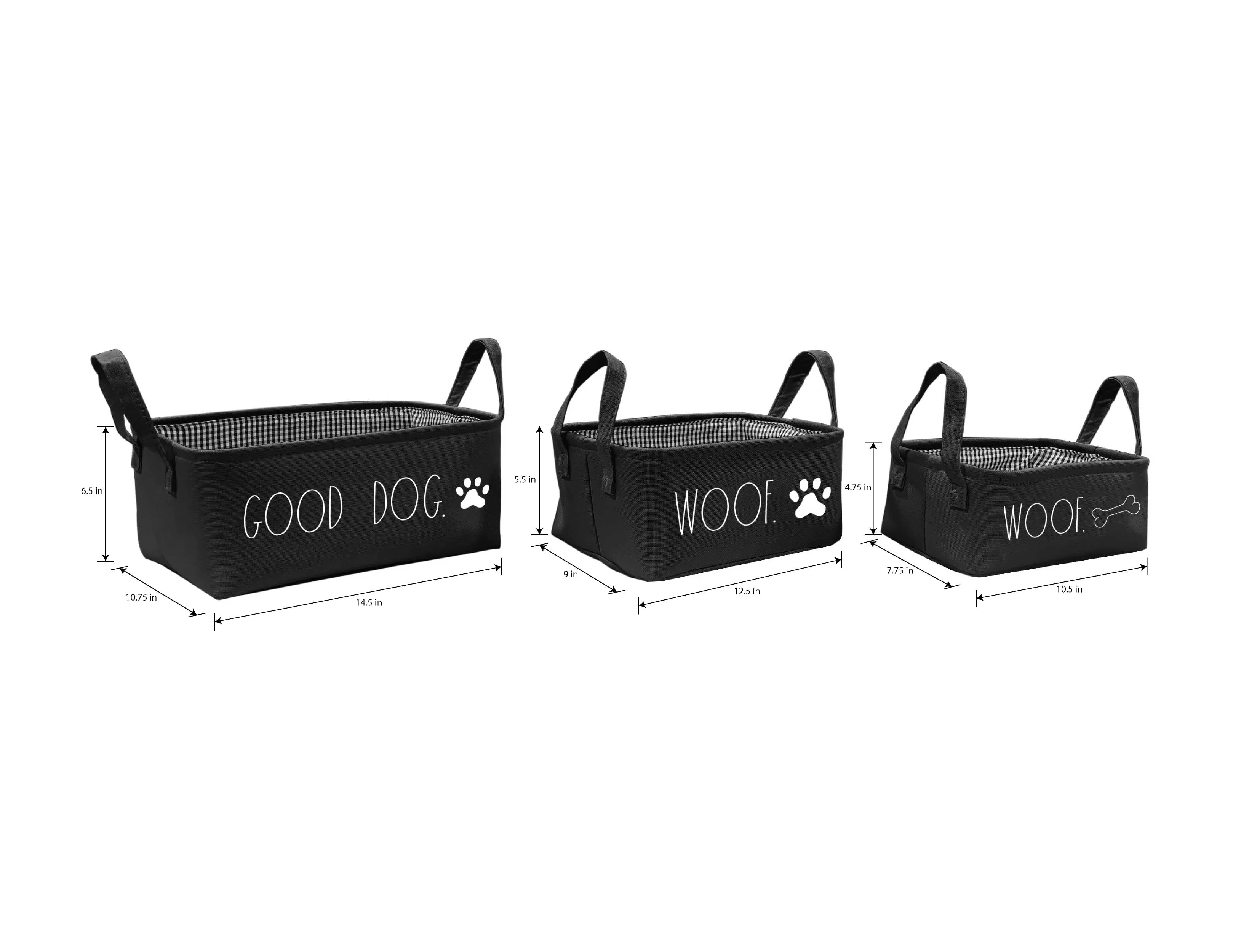 Rae Dunn “Good Dog” Set of 3 Farmhouse Dog Toy Baskets