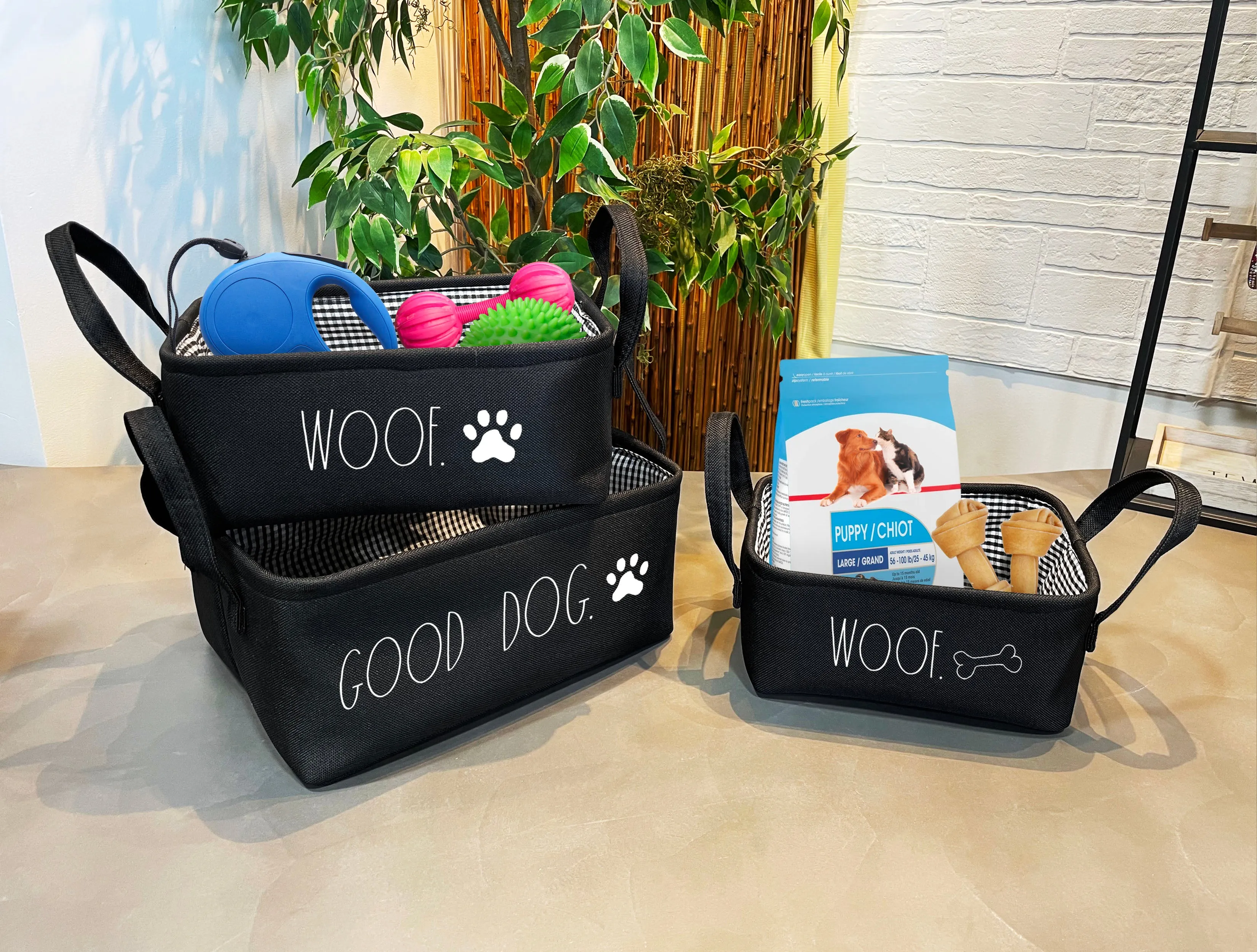 Rae Dunn “Good Dog” Set of 3 Farmhouse Dog Toy Baskets