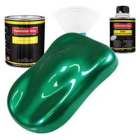 Rally Green Metallic Acrylic Enamel Auto Paint - Complete Quart Paint Kit - Professional Single Stage Automotive Car Coating, 8:1 Mix Ratio 2.8 VOC