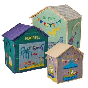 Rice DK Raffia Toy Baskets with Vacation Theme
