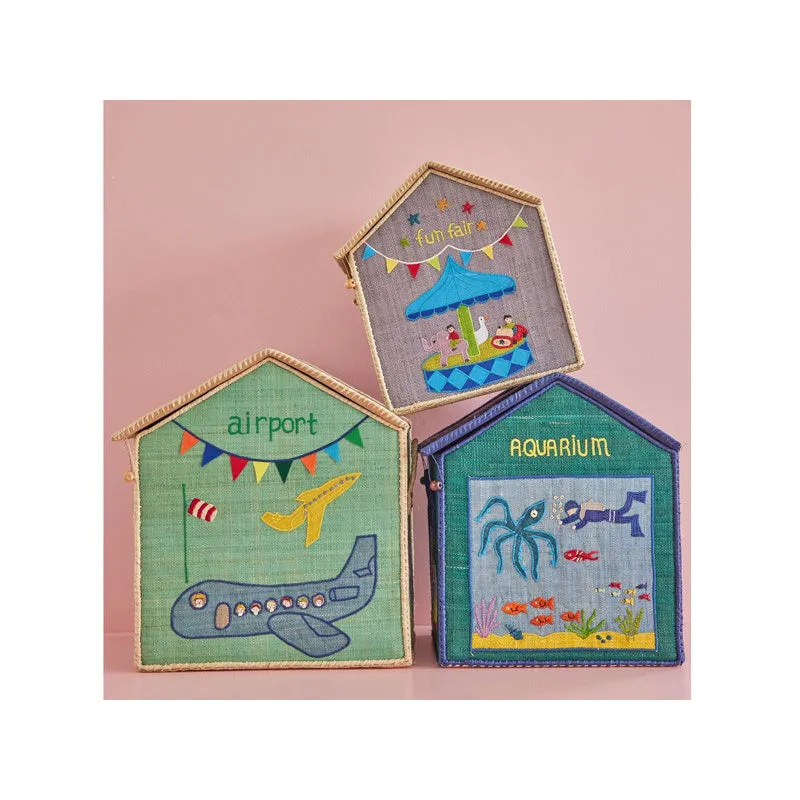 Rice DK Raffia Toy Baskets with Vacation Theme