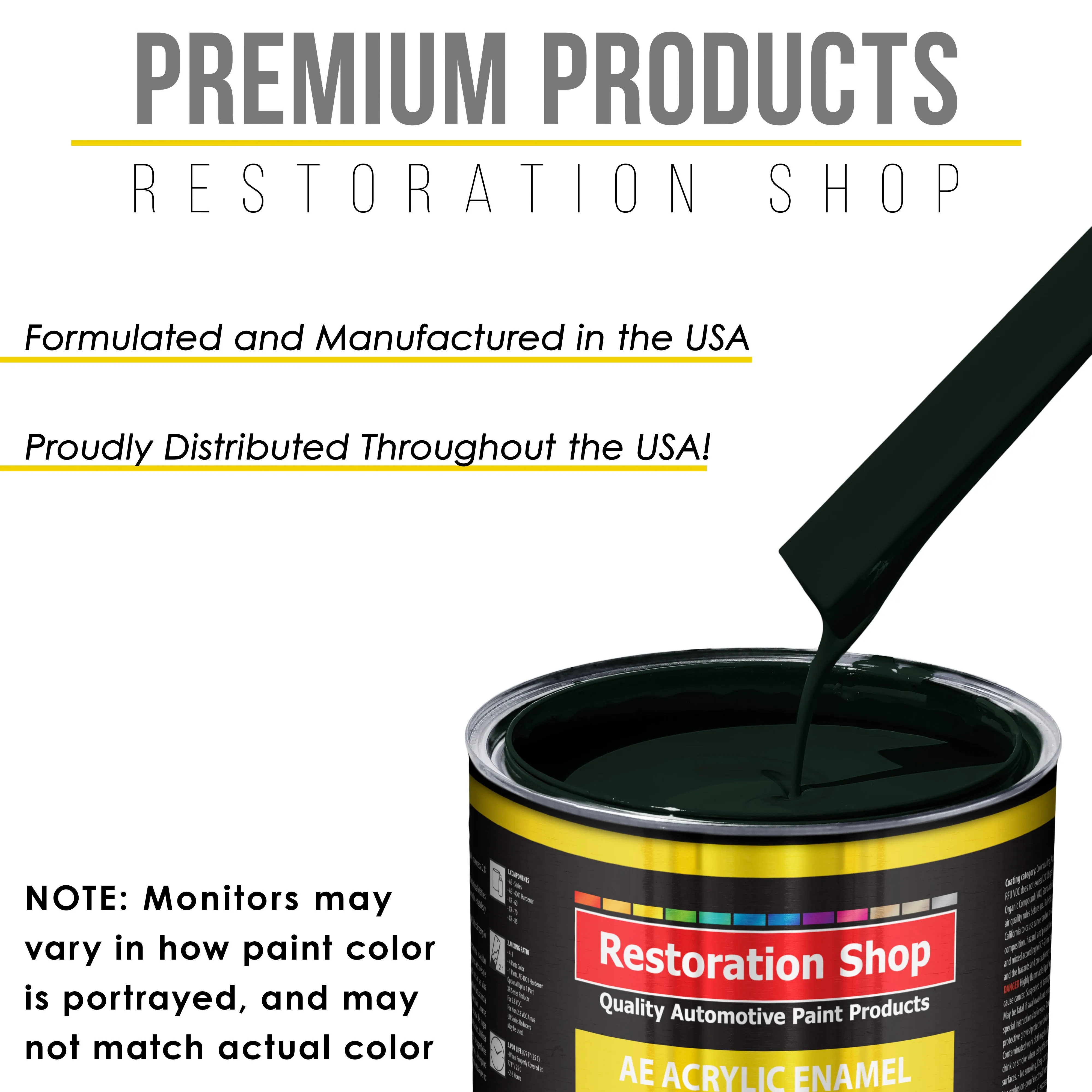 Rock Moss Green Acrylic Enamel Auto Paint - Complete Quart Paint Kit - Professional Single Stage Automotive Car Truck Coating, 8:1 Mix Ratio 2.8 VOC
