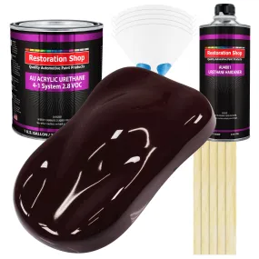 Royal Maroon Acrylic Urethane Auto Paint - Complete Gallon Paint Kit - Professional Single Stage Automotive Car Truck Coating, 4:1 Mix Ratio 2.8 VOC