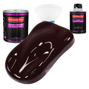 Royal Maroon Acrylic Urethane Auto Paint - Complete Quart Paint Kit - Professional Single Stage Automotive Car Truck Coating, 4:1 Mix Ratio 2.8 VOC
