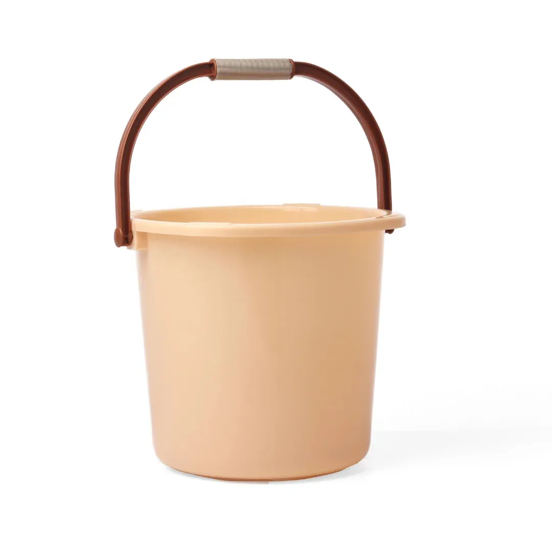 Saaj Bathroom Set of 3: Bucket, Mug, and Stool Combo in Beige