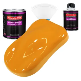 School Bus Yellow Acrylic Urethane Auto Paint (Complete Quart Paint Kit) Professional Single Stage Automotive Car Truck Coating, 4:1 Mix Ratio 2.8 VOC