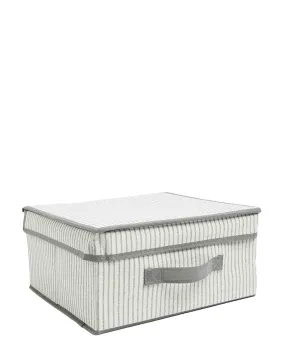 Storage Solutions Storage Box With Lid - Grey & White