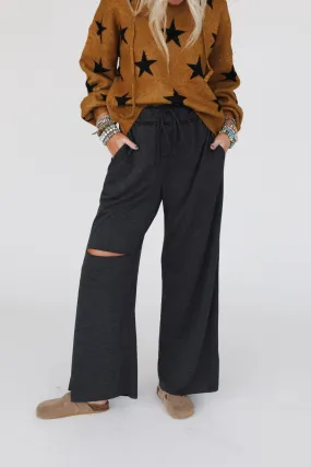 The Nest Cora Wide Leg Pants - Charcoal
