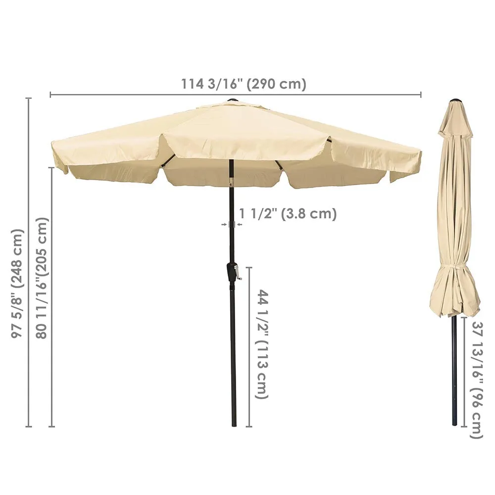 TheLAShop 10 Foot 8-Rib Outdoor Patio Umbrella Tilt & Crank