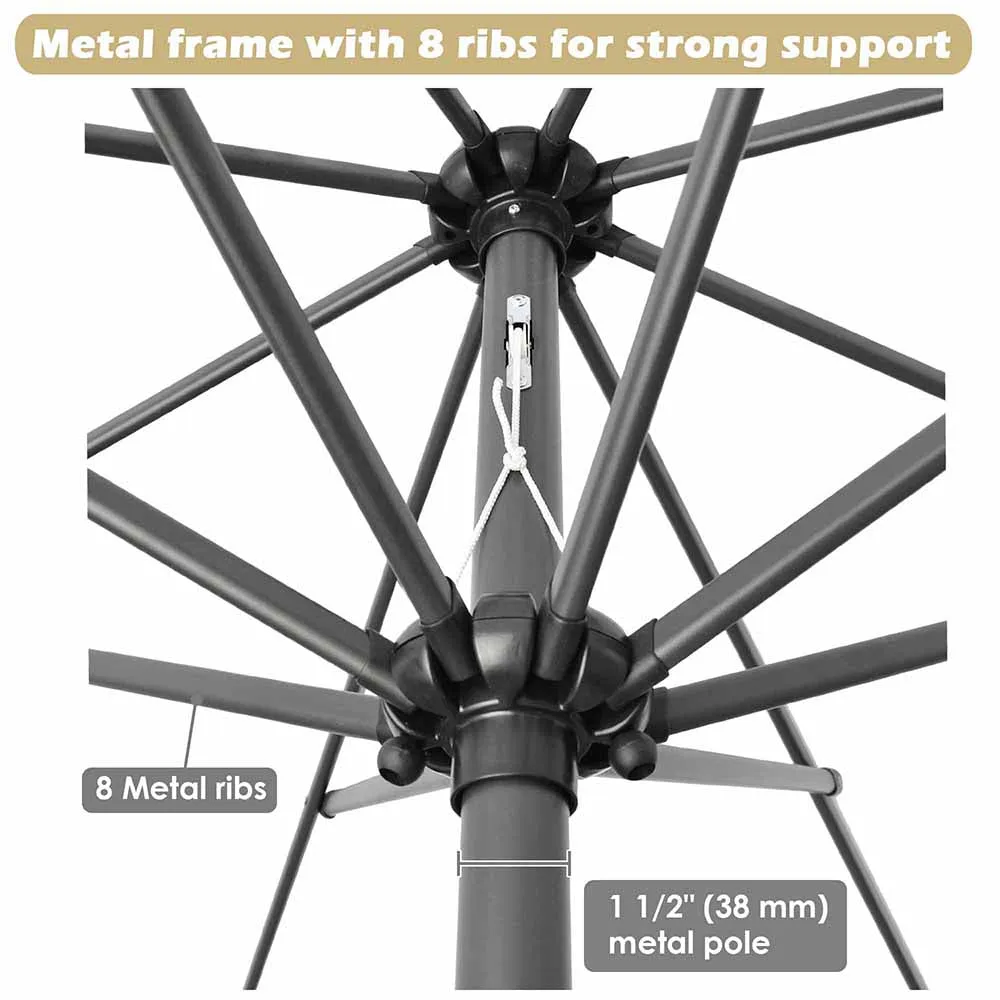 TheLAShop 10 Foot 8-Rib Outdoor Patio Umbrella Tilt & Crank
