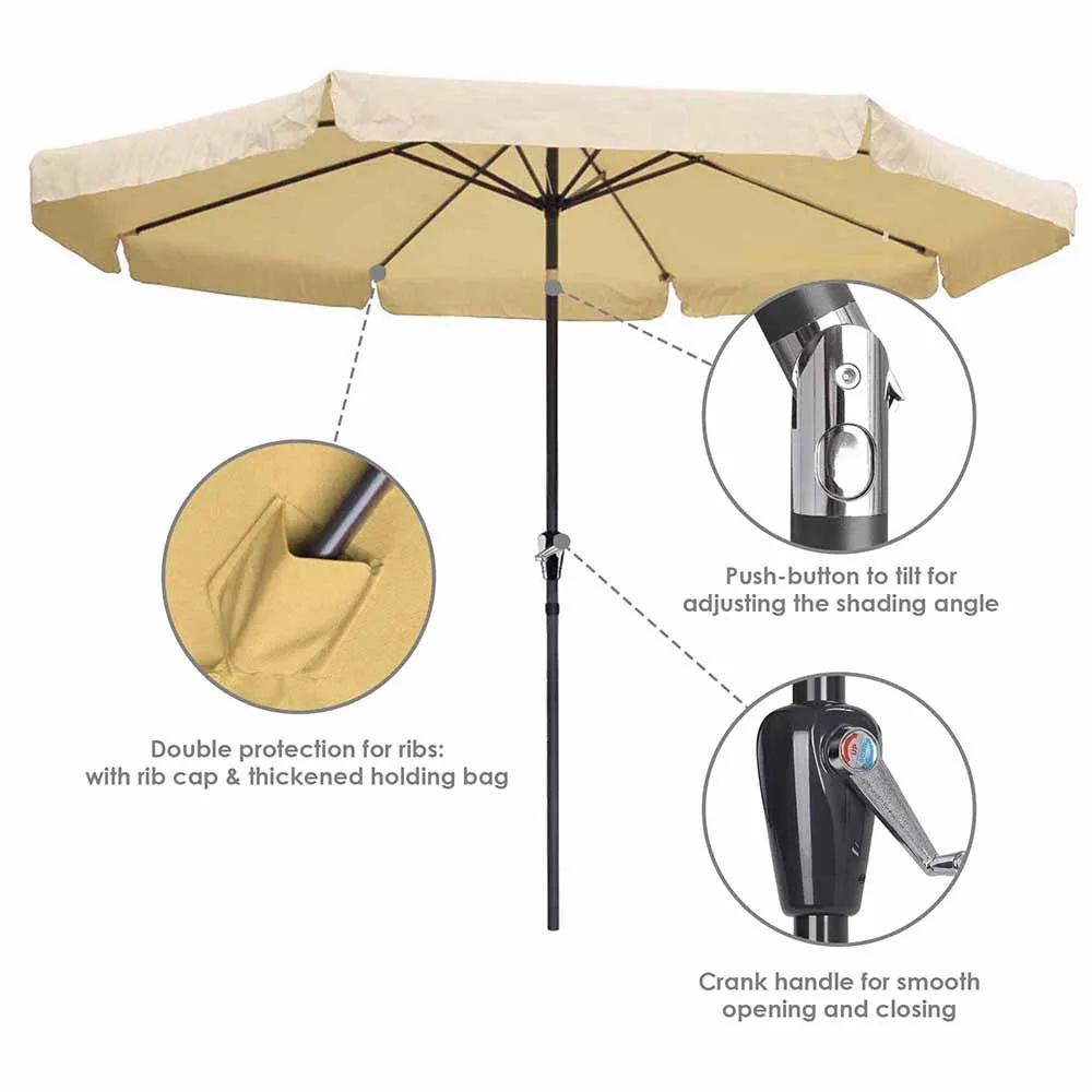 TheLAShop 10 Foot 8-Rib Outdoor Patio Umbrella Tilt & Crank