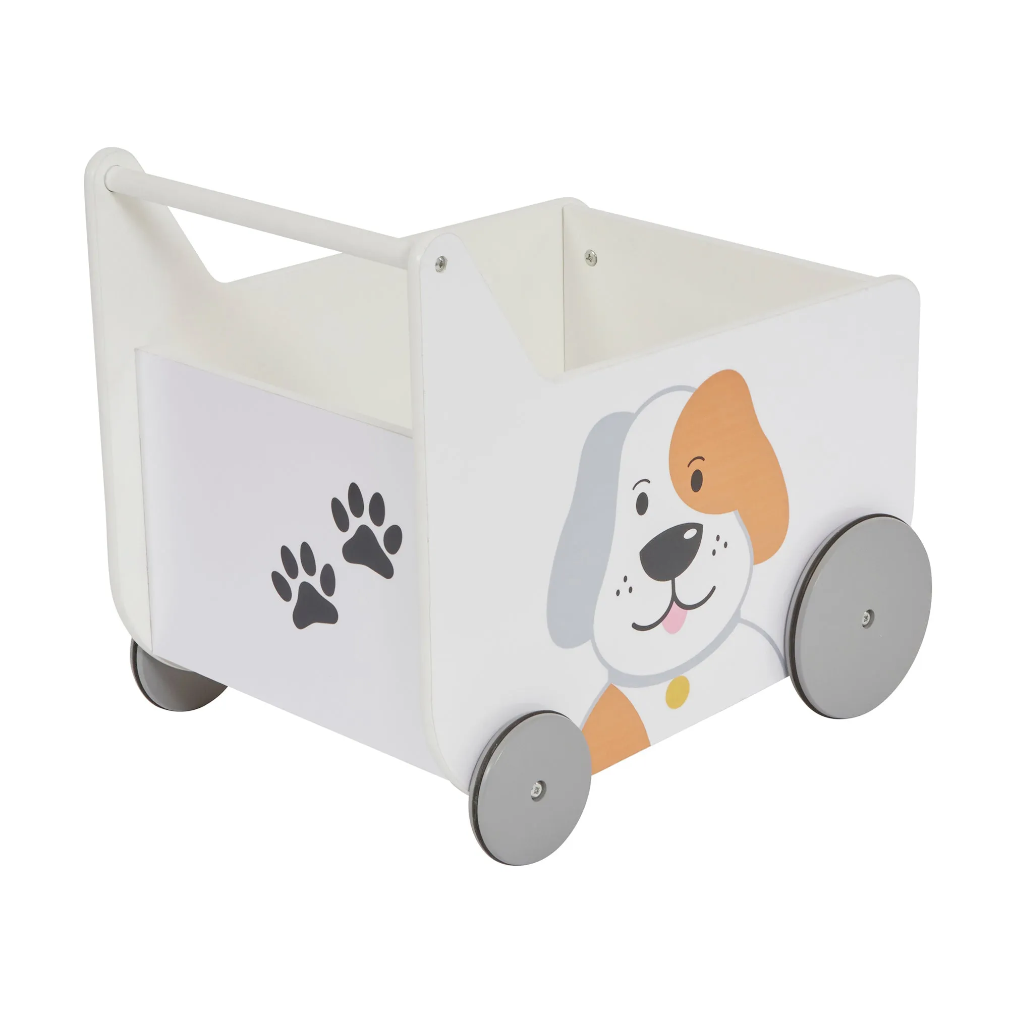 Toddler Wooden Push Along Walker | Cat and Dog Push Along