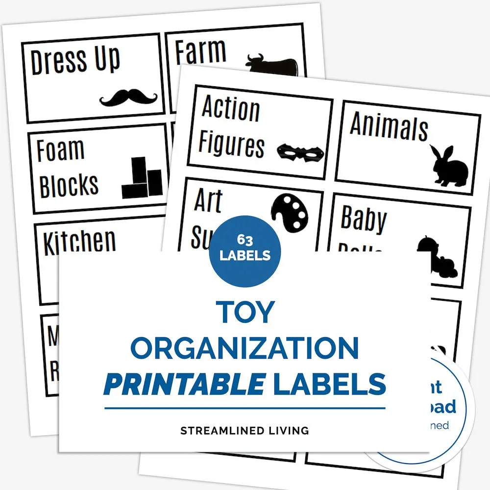 Toy Room Organizing Labels