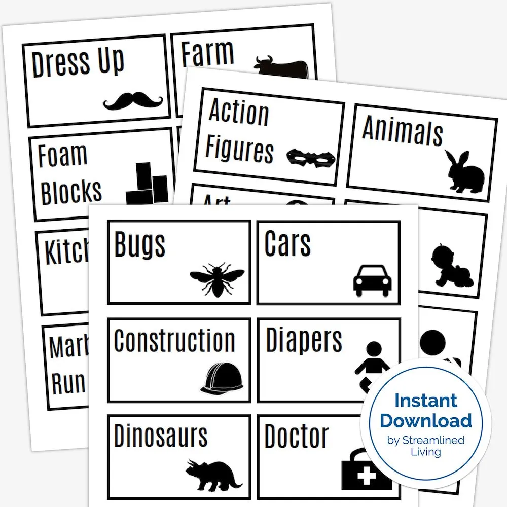 Toy Room Organizing Labels