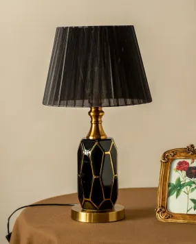 'Trellis' Ceramic Table Lamp - Black