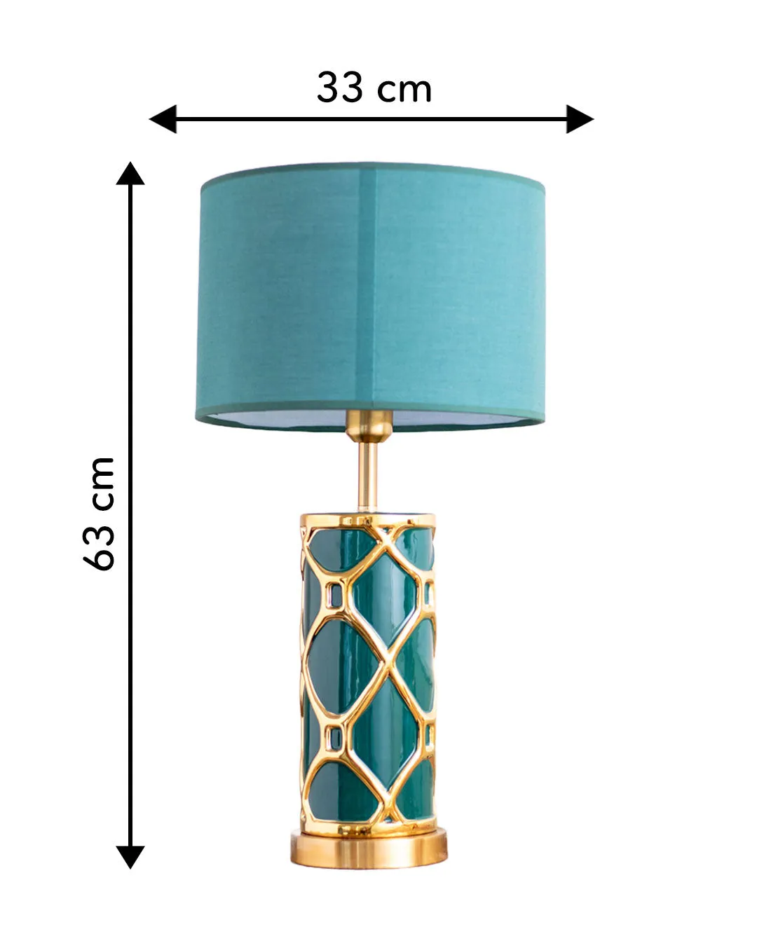 'Trellis' Ceramic Table Lamp - Green