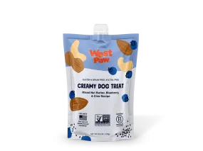 West Paw Creamy Dog Treat Nut Butter & Blueberry 6.2oz