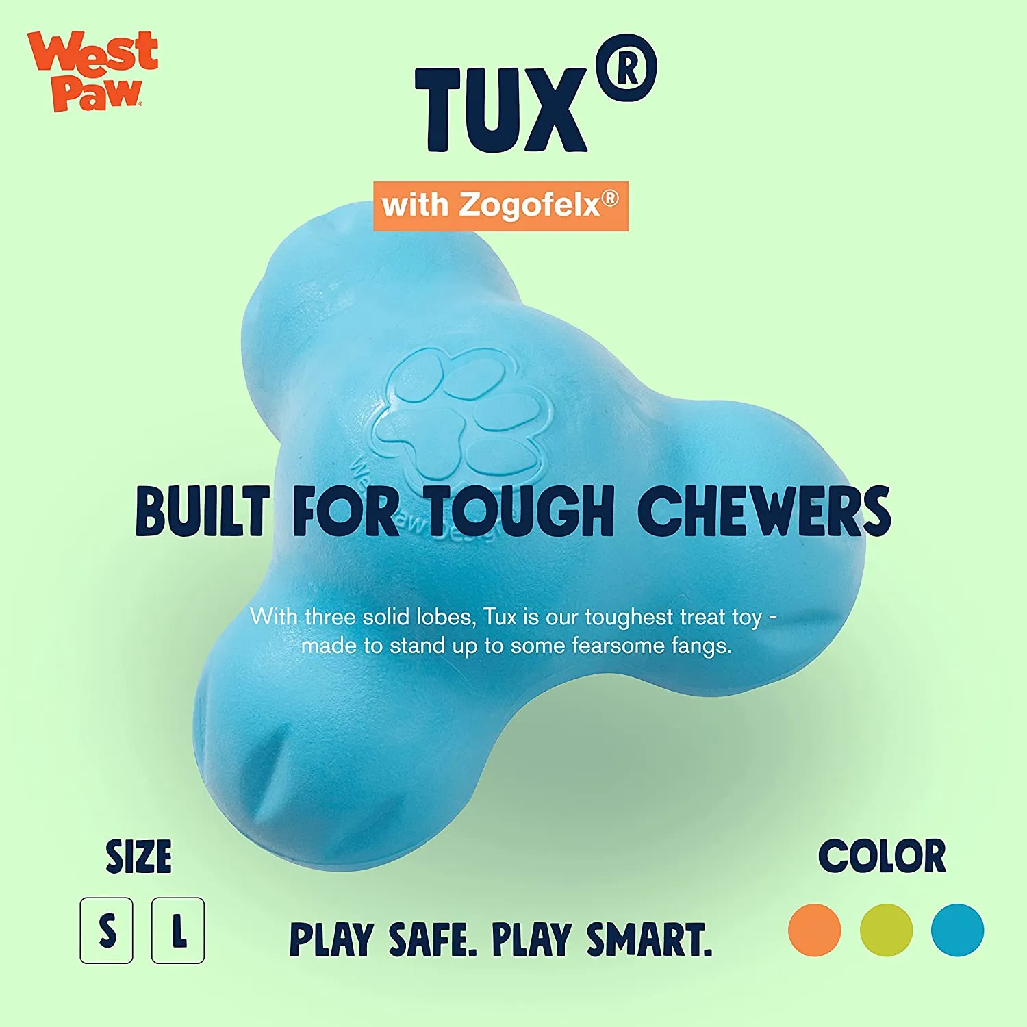 West Paw Zogoflex Tux Treat Dispensing Dog Chew Toy – Interactive Chewing Toys for Dogs – Dog Enrichment Toy– Dog Games for Aggressive Chewers (2 sizes)