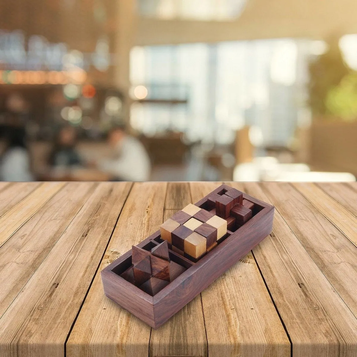 Wooden 3D Puzzles Game 3-in-1 Brain Teaser Game