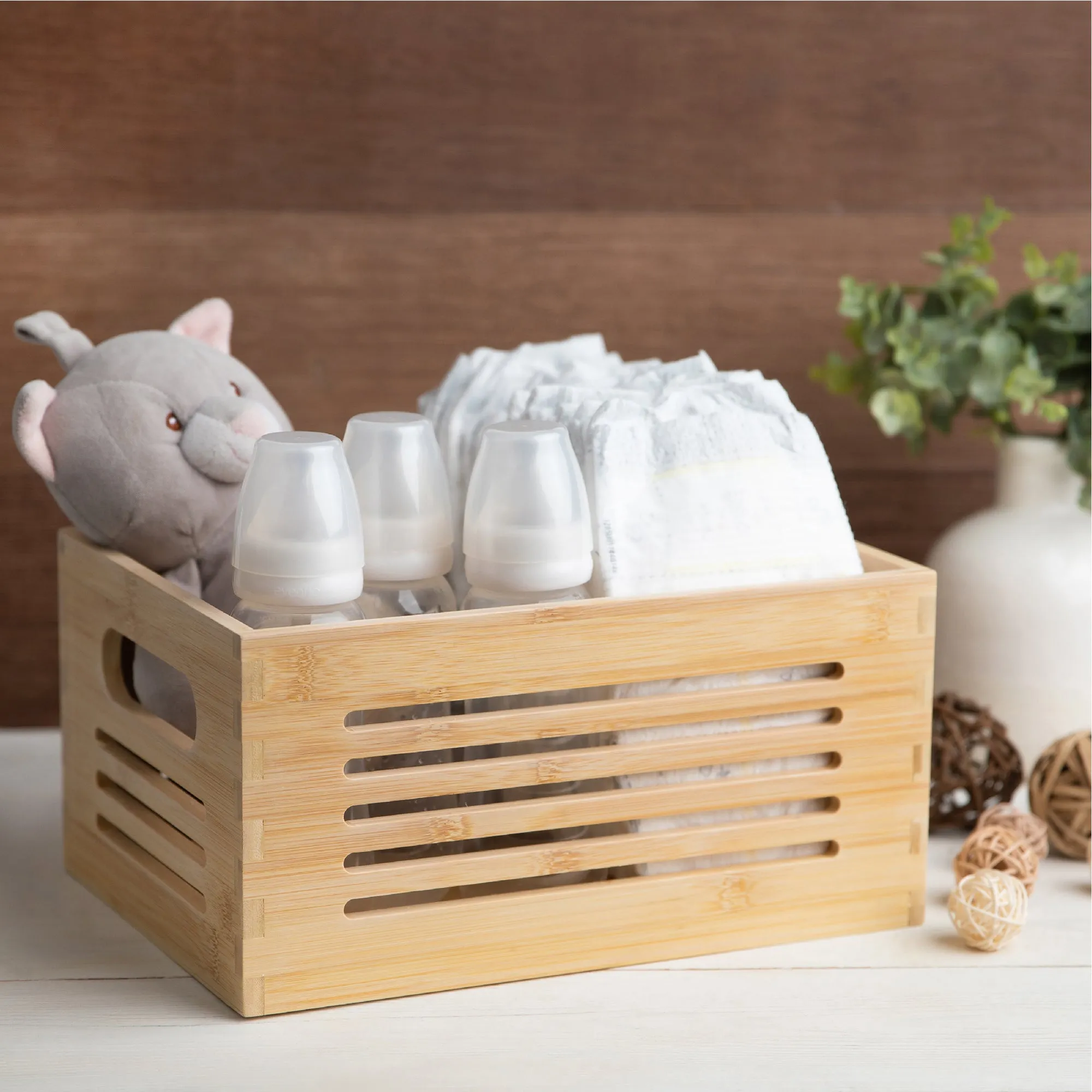 Wooden Storage Bin  - Natural Small (Wholesale)