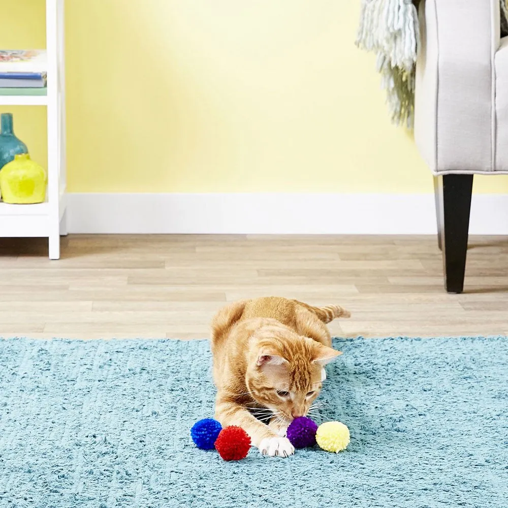 Wool Pom-Pom Catnip Cat Toy, 4 Count